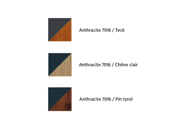 Coloris disponibles pour le banquette publique acier et lames HPL