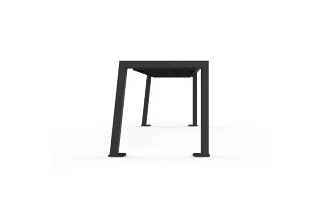 Banquette urbaine HPL vue de la structure acier