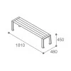 dimensions de la banquette publique acier et lames HPL