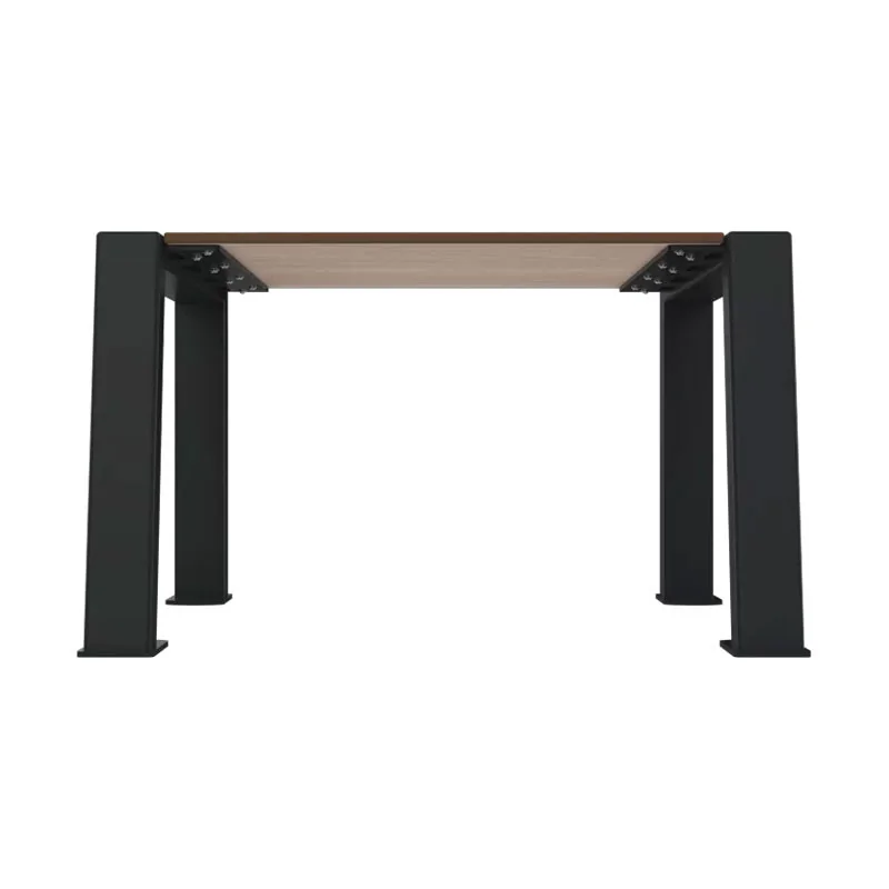Banquette urbaine métal et HPL une place vue de la fixation de l'assise