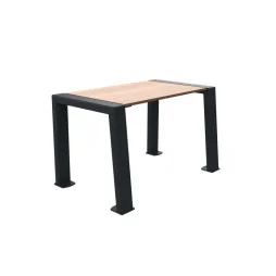 Banquette urbaine métal et HPL coloris chêne clair une place