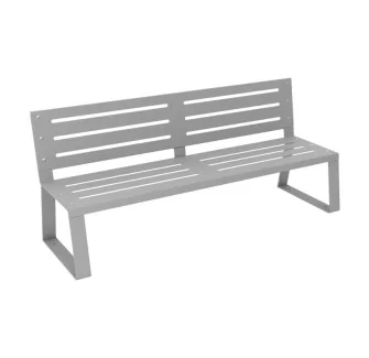 Banc de ville en acier 3 places gris alu