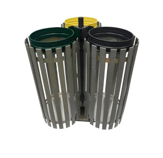 Poubelle pour tri sélectif 3 flux