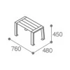 dimensions de la banquette urbaine métal et lames HPL 1 place