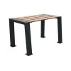Banquette urbaine une place métal et lames HPL coloris chêne clair