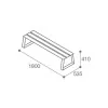 dimensions de la banquette lames HPL et piètement acier