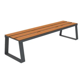 banquette urbaine lames HPL coloris teck