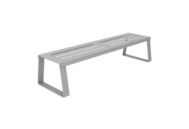 Banquette urbaine métal ajouré gris alu