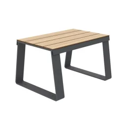 Banquette urbaine 1 place HPL effet lames coloris chêne clair