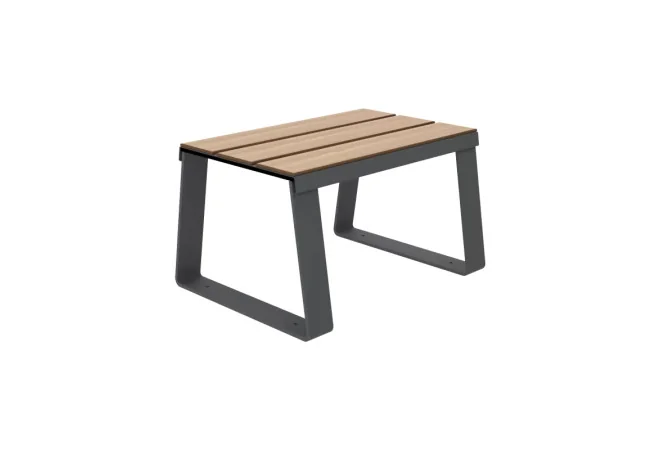 Banquette en métal et lames HPL 1 place coloris chêne clair