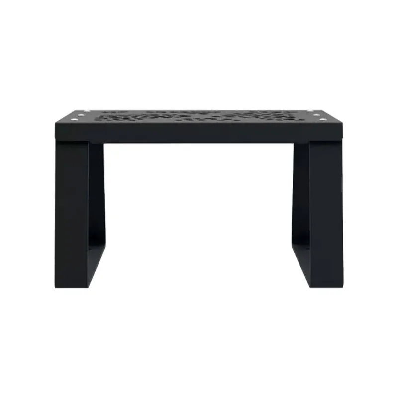 banquette en métal une place avec motif découpé au laser vue de face