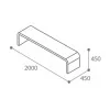 dimensions de la banquette urbaine design HPL et acier