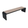 Banquette urbaine design HPL coloris chêne clair et acier anthracite