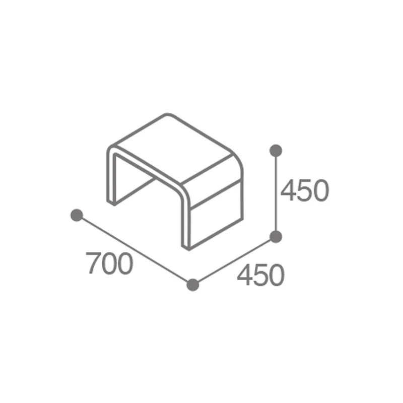 dimensions de la banquette urbaine design HPL et acier