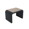 Banquette urbaine 1 place HPL coloris chêne clair et acier anthracite