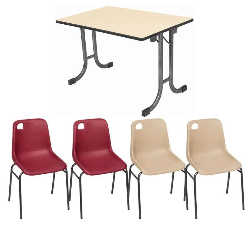 Promotion lot de 40 chaises de jardin empilables Vanoise et 10 tables rectangles pliantes Vendée