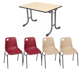 Promotion lot de 40 chaises de jardin empilables Vanoise et 10 tables rectangles pliantes Vendée