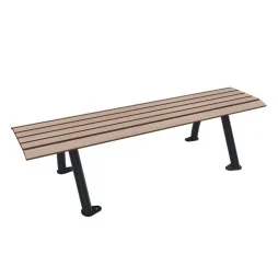 Banquette publique HPL effet lames de bois finition chêne clair