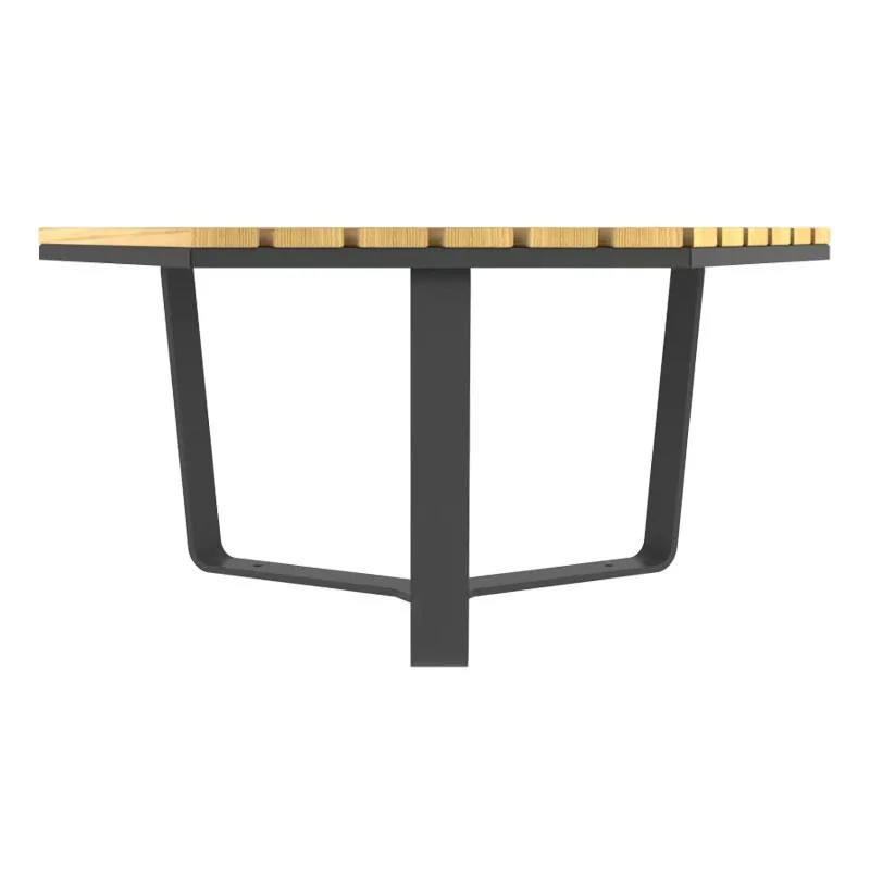 Table basse urbaine hexagonale en bois et acier