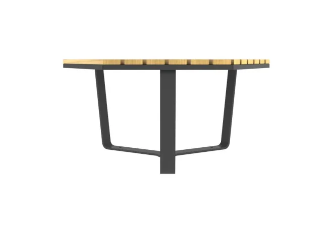 Table basse urbaine hexagonale en bois et acier