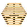 Table basse extérieure hexagonale vue du plateau en bois
