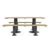 Table pique-nique 6 places en bois et acier avec bancs séparés vue de face
