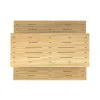 Table de pique-nique en bois et acier vue du plateau et des assises en robinier