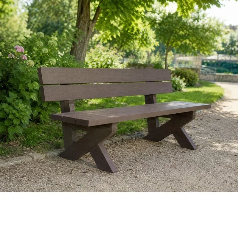 Banc extérieur en plastique recyclé