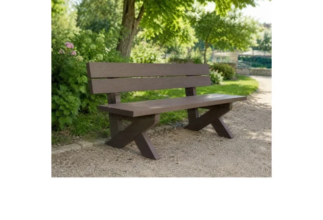 Banc extérieur en plastique recyclé