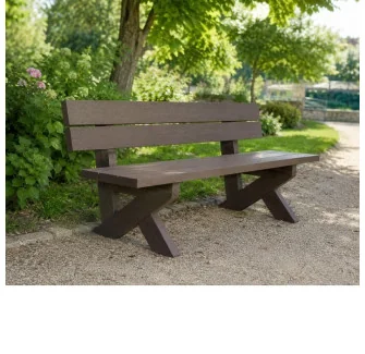 Banc extérieur en plastique recyclé