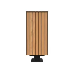 Poubelle publique HPL et acier avec toit 80 L vue arrière