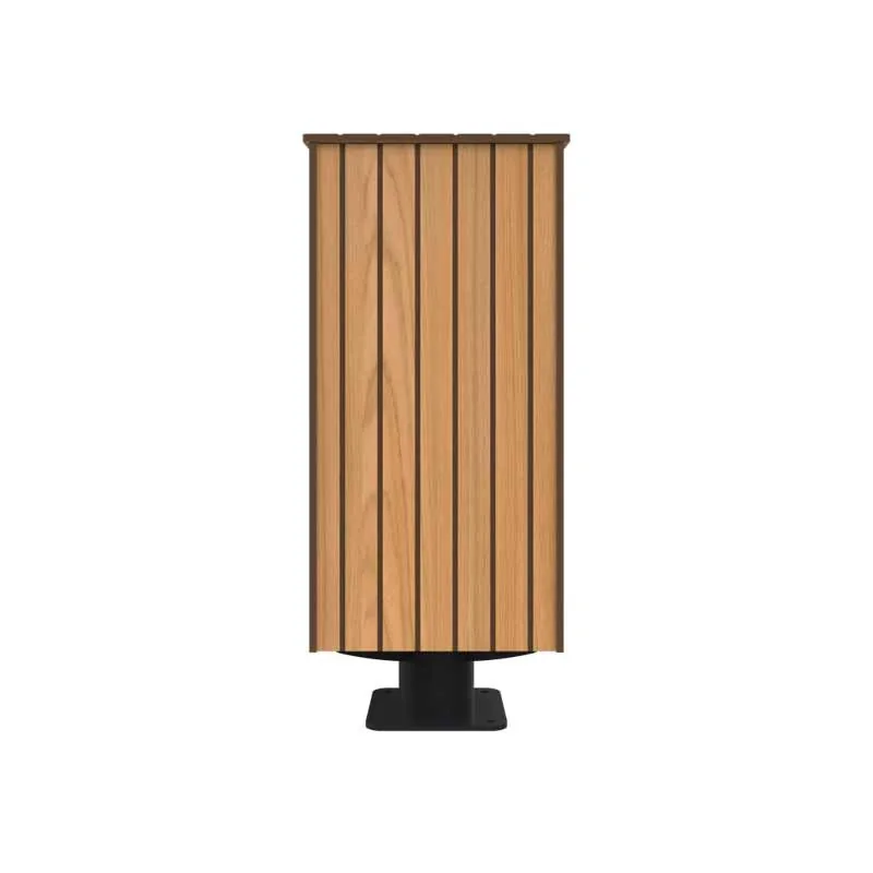 Poubelle publique HPL et acier avec toit 80 L vue arrière