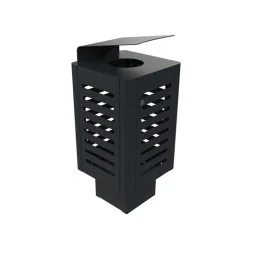 Poubelle métallique extérieur 60 L gris anthracite