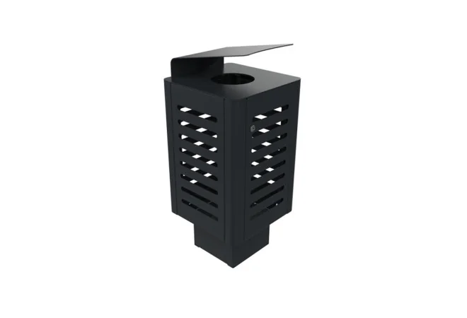 Poubelle métallique extérieur 60 L gris anthracite