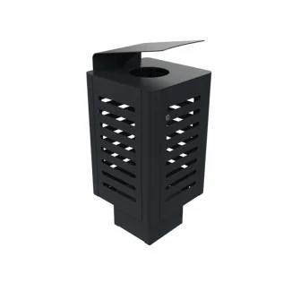Poubelle métallique extérieur 60 L gris anthracite