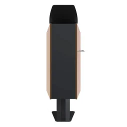 Poubelle extérieure design HPL et acier 60 L coloris chêne clair vue de face
