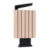 Poubelle publique HPL et acier 60 L coloris chêne clair vue latérale
