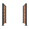 Cache conteneur poubelle 2 pans en HPL coloris pin Tyrol et acier vue de face