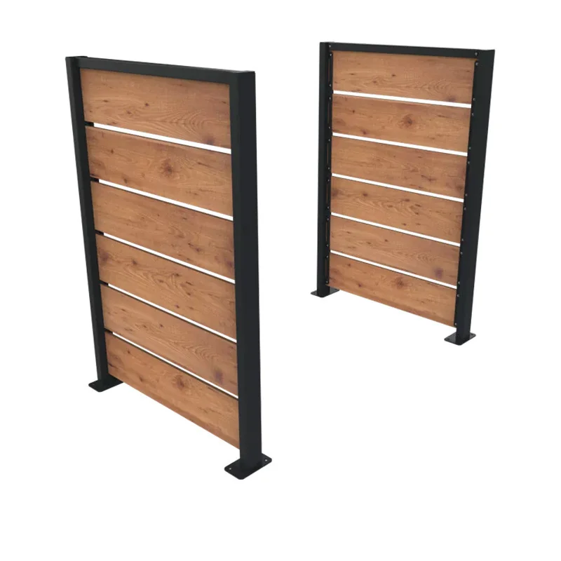 Cache conteneur poubelle 2 pans en HPL coloris pin Tyrol et acier