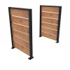 Cache conteneur poubelle 2 pans en HPL coloris pin Tyrol et acier