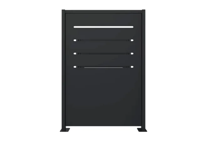 cache conteneur poubelle extérieur 2 pans vue latérale