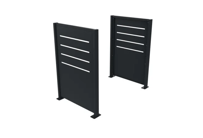 Cache conteneur en acier 2 pans gris anthracite 7016