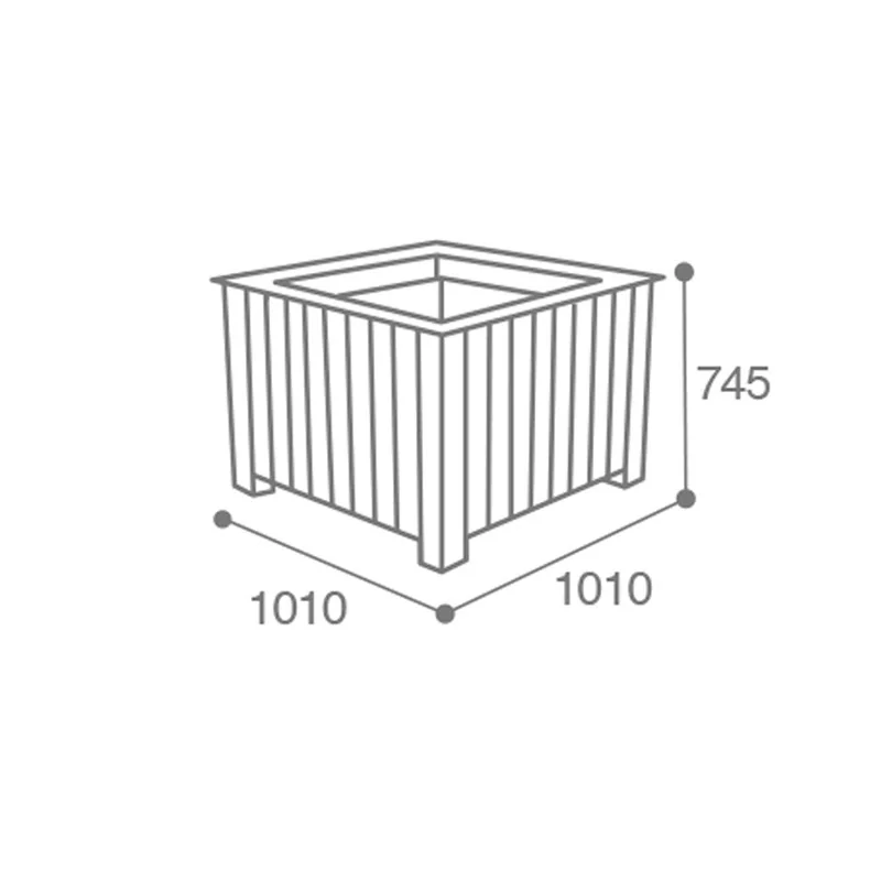 dimensions de la jardinière urbaine carrée