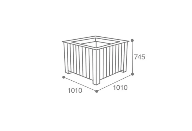 dimensions de la jardinière urbaine carrée
