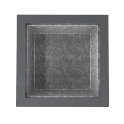 jardinière urbaine carrée 300 L vue du bac intérieur en acier galvanisé