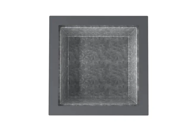 jardinière urbaine carrée 300 L vue du bac intérieur en acier galvanisé
