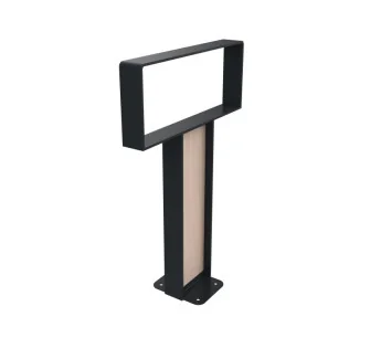 Support à vélo rectangle en acier anthracite et HPL coloris chêne clair