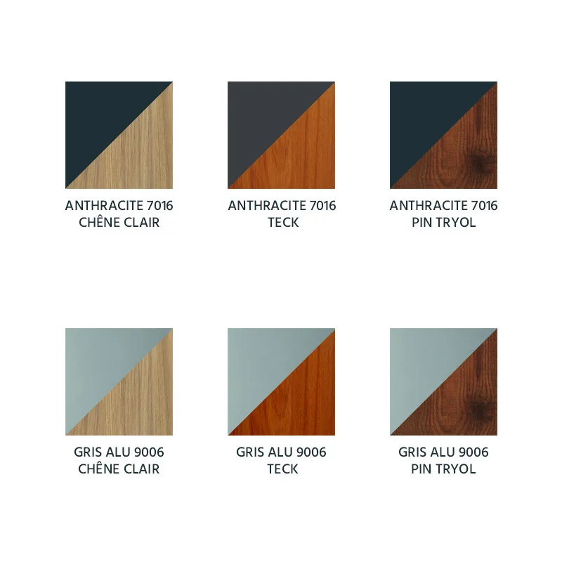 Support à vélo rectangle en acier et HPL imitation bois coloris disponibles