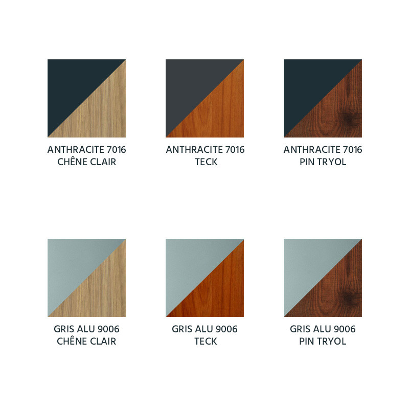 Support à vélo boucles en acier et HPL imitation bois coloris disponibles