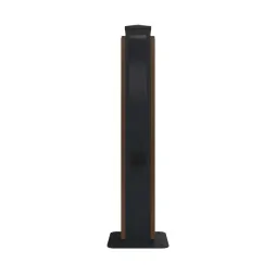 Support à vélo boucles en acier anthracite et HPL coloris chêne clair vue latérale